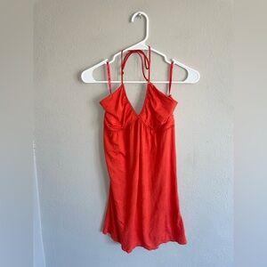 You nique Vibrant Red Halter Chemise Large